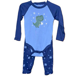 Okie Dokie Blue Dinosaur 2 Piece Outfit 18 Months MSRP $18
